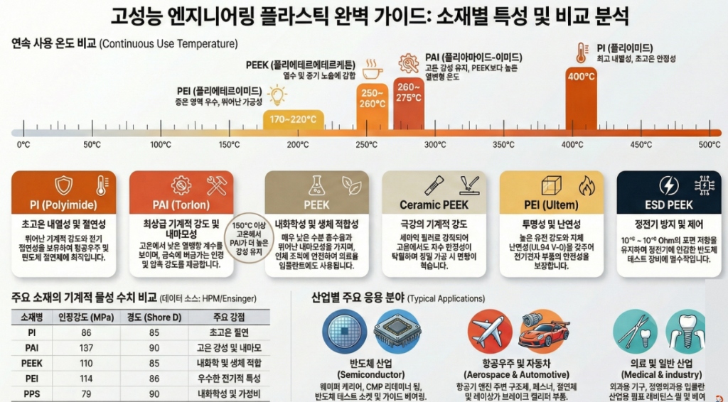 엔지니어링 플라스틱 소재별 특성 및 비교분석 가이드